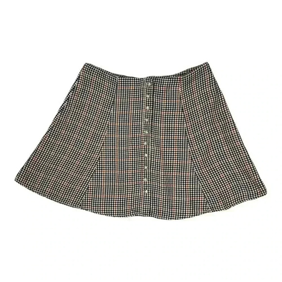 American Eagle Outfitters Size 4 Brown‎ & Black Plaid Casual Swingy Skirt - Picture 1 of 5